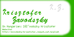 krisztofer zavodszky business card